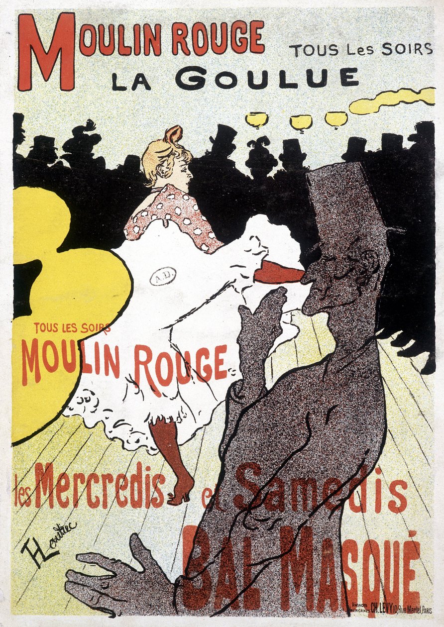 Toulouse Lautrec Poster for Moulin Rouge and La Goulue by Henri de Toulouse Lautrec