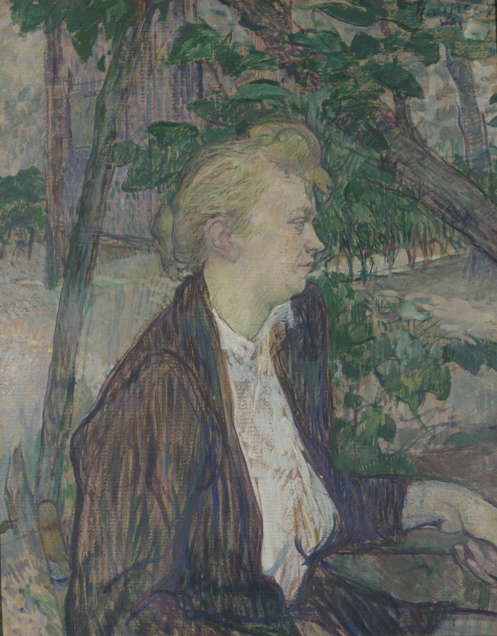 Woman seated in a Garden by Henri de Toulouse Lautrec