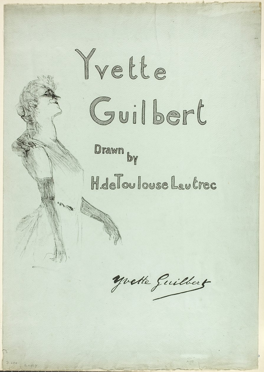 Yvette Guilbert on Stage, from Yvette Guilbert by Henri de Toulouse Lautrec