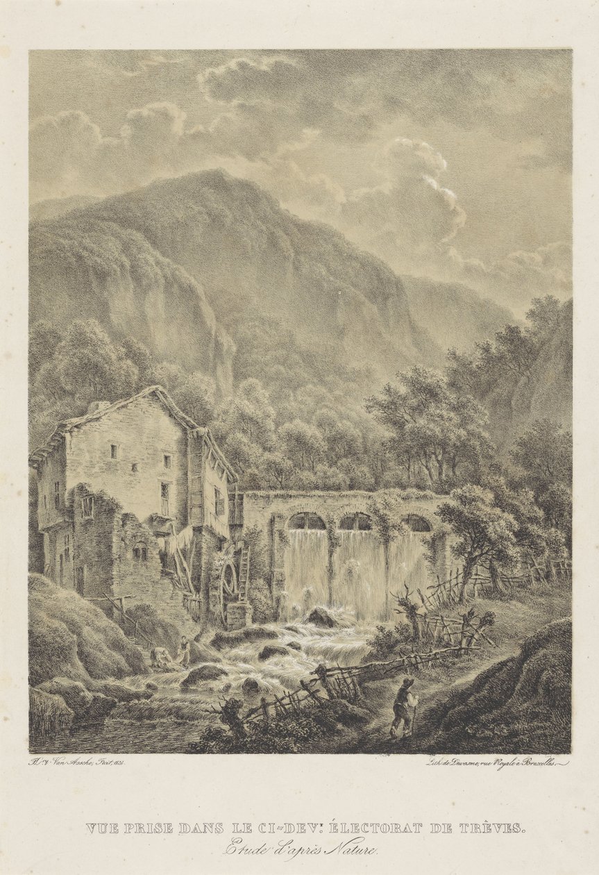 Mountain Landscape with Watermill near Trier by Henri van Assche
