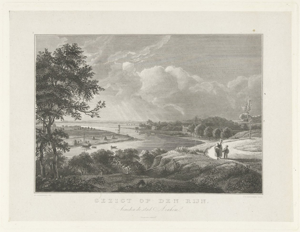 View of the Rhine Below Arnhem (Scenes from the Surroundings of the City of Arnhem series) by Henricus Wilhelmus Couwenberg