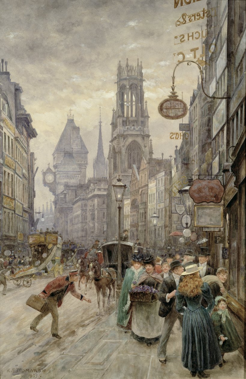 Fleet Street: Looking West by Henry Edward Tidmarsh