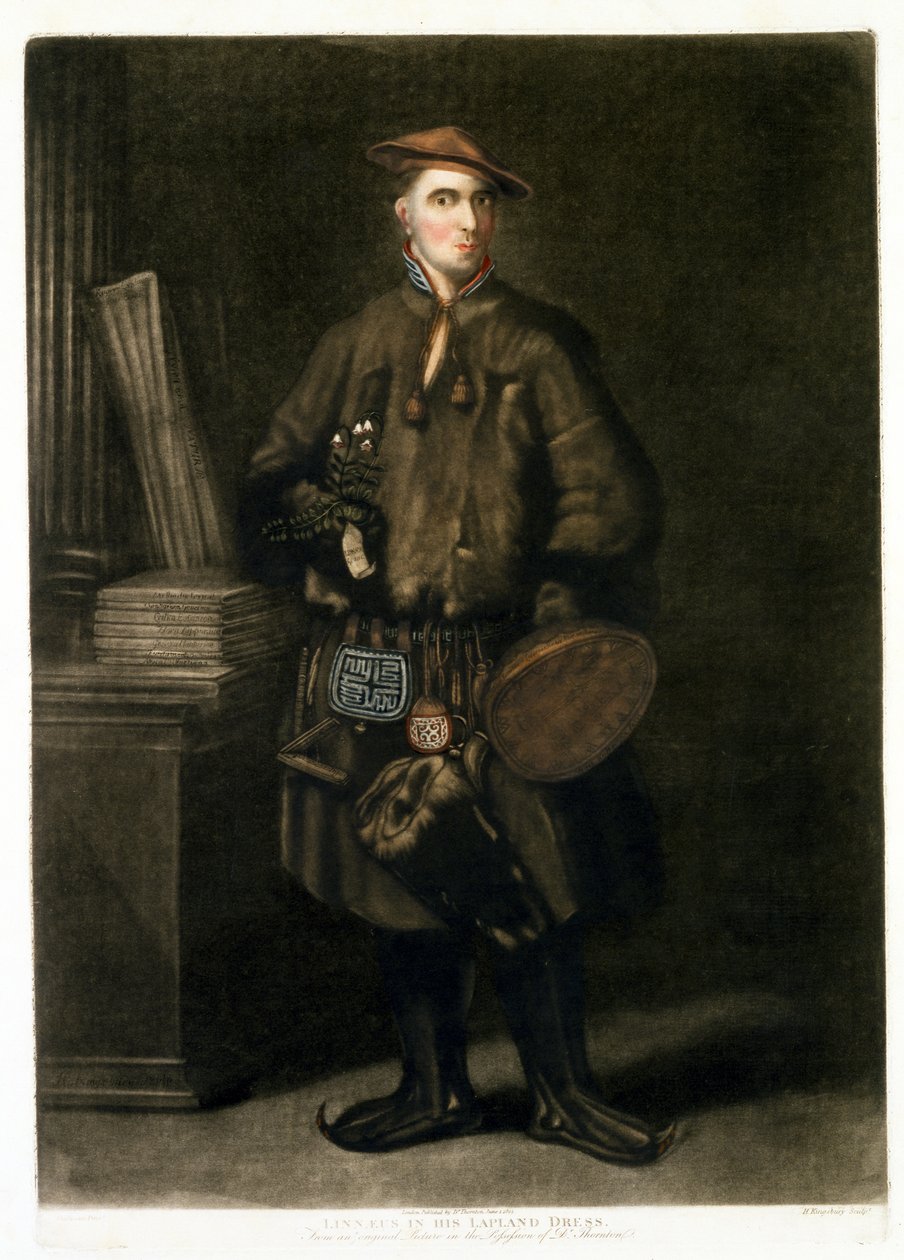 Carolus Linnaeus, in Lapland Dress, pub. 1805 by Henry Kingsbury