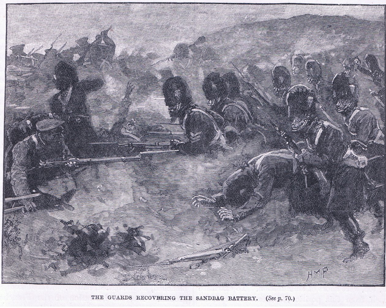 The guards recovering the sandbag battery by Henry Marriott Paget