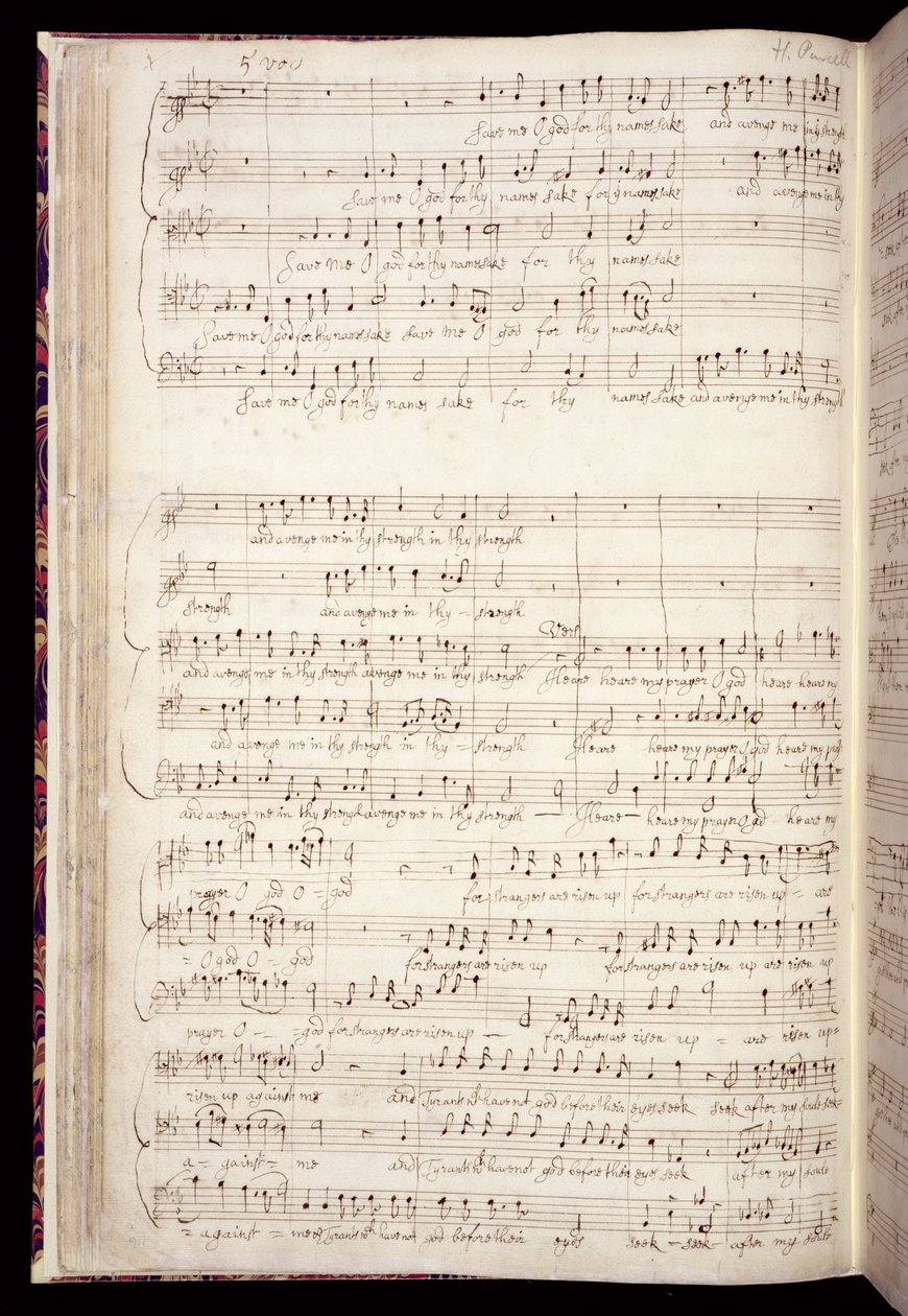 Save me O God, from an anthology of English anthems, c.1670-80 by Henry Purcell
