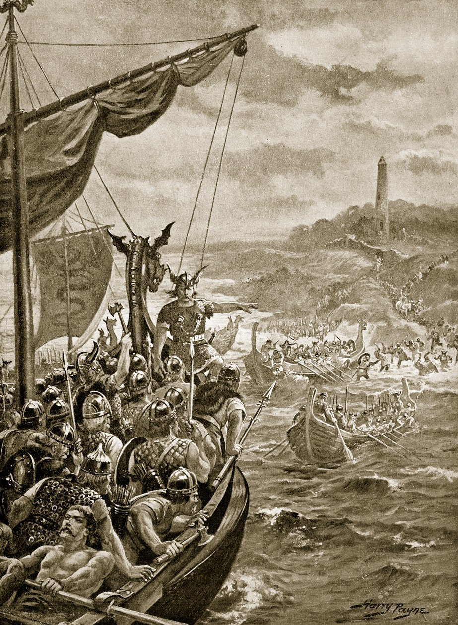 An attack of the Danes on Ireland, illustration from 