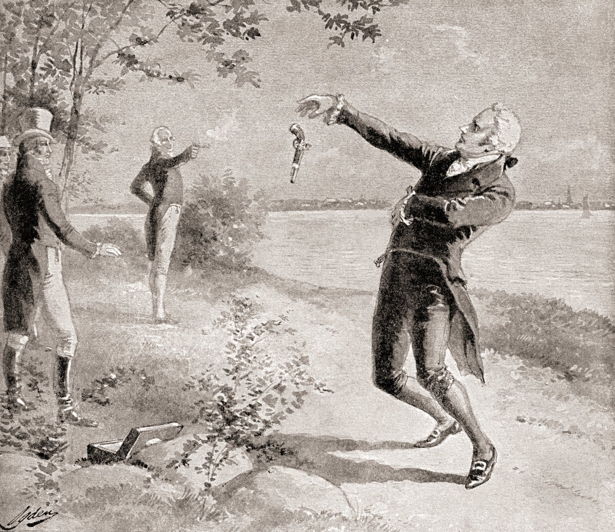 The Burr-Hamilton duel on July 11, 1804, from The History of Our Country, published 1905 by Henry Alexander Ogden