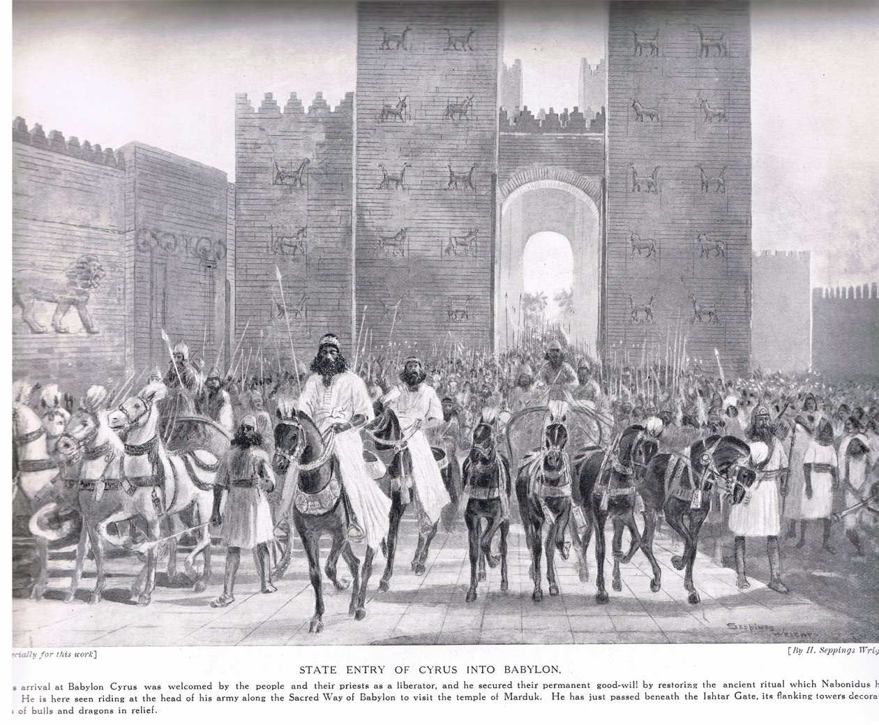 Entrance of Cyrus into Babylon, illustration from 