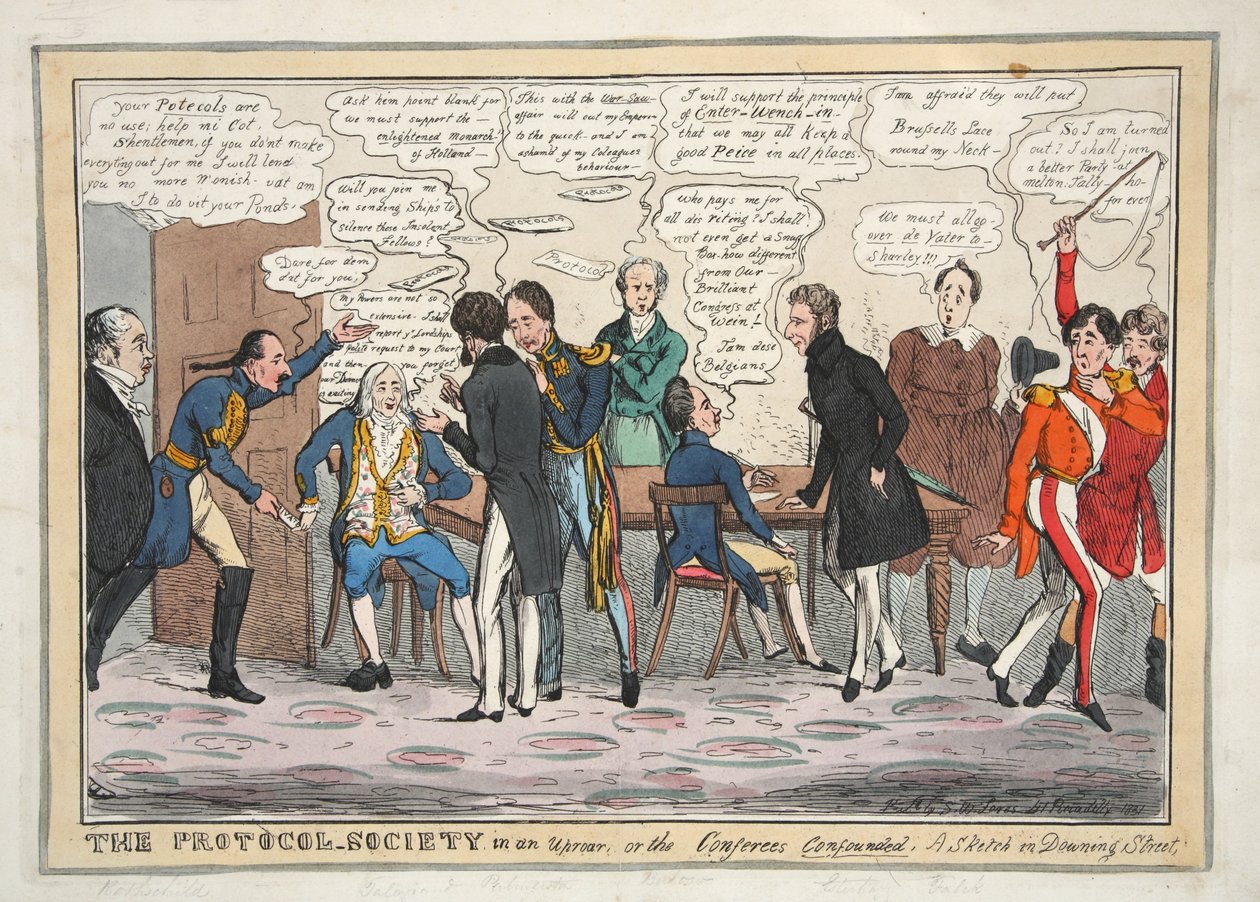 The Protocol-Society in an Uproar, or the Conferees Confounded. A Sketch in Downing Street by Henry Heath