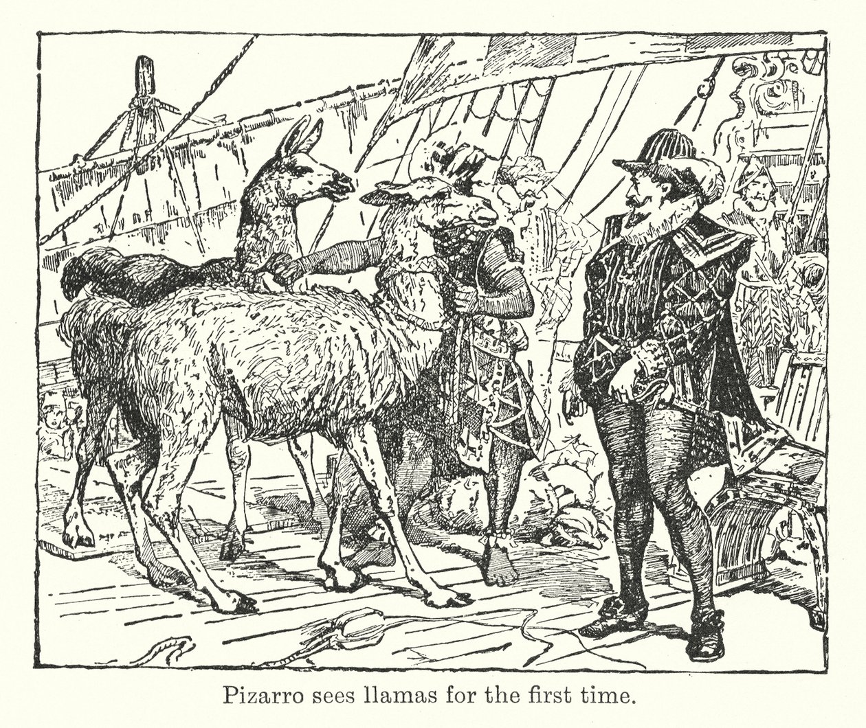Pizarro sees llamas for the first time by Henry Justice Ford