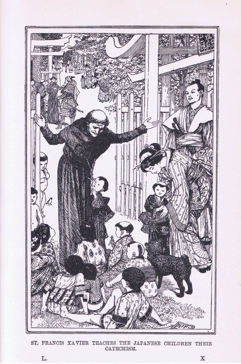 St Francis Xavier Teaches the Japanese Children Their Catechism by Henry Justice Ford