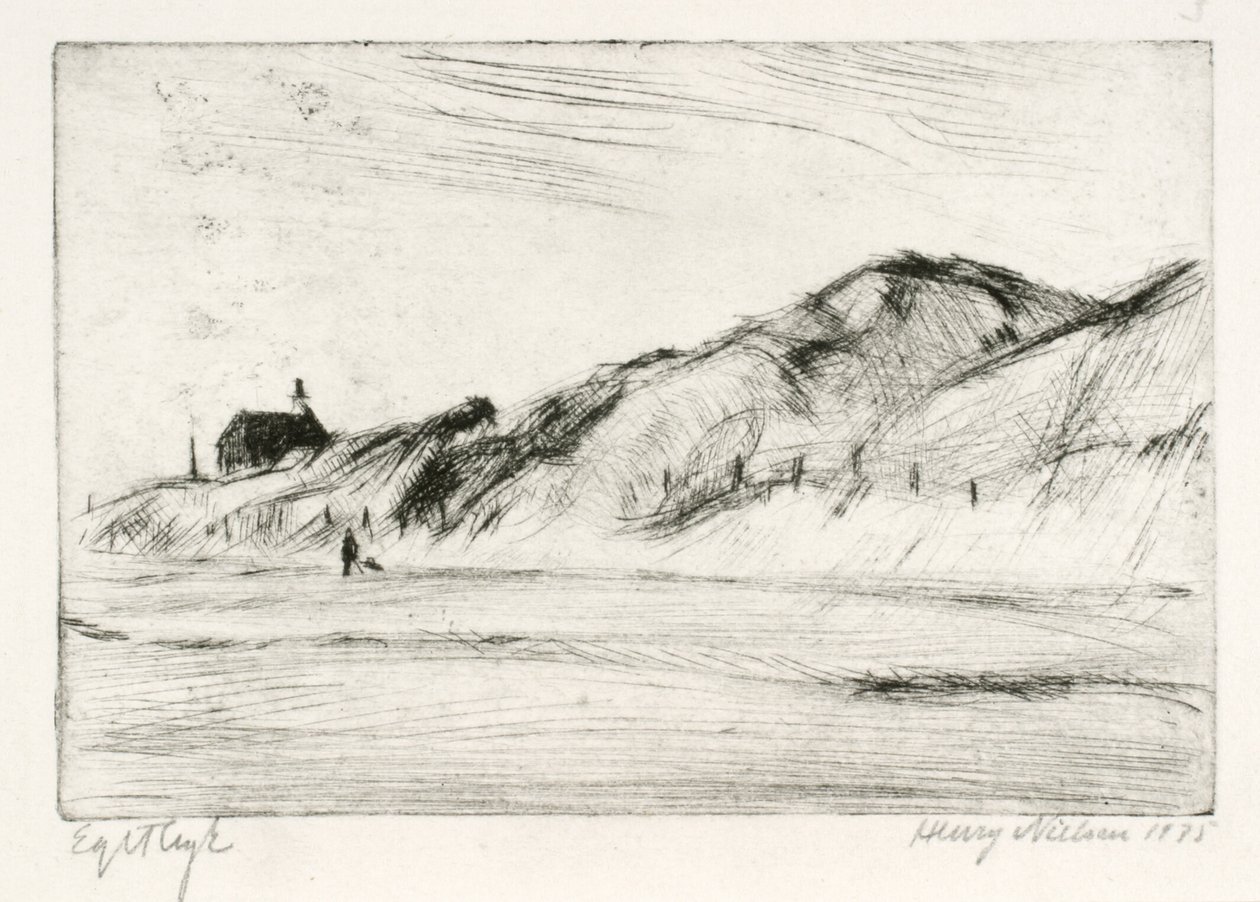 Coastal Landscape with House and Person by Henry Nielsen