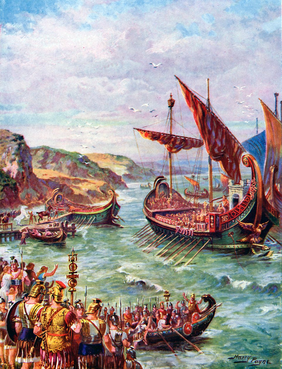 Departure of the Romans from Britain after the Sacking of Rome in 410 AD, c1920 by Henry Payne