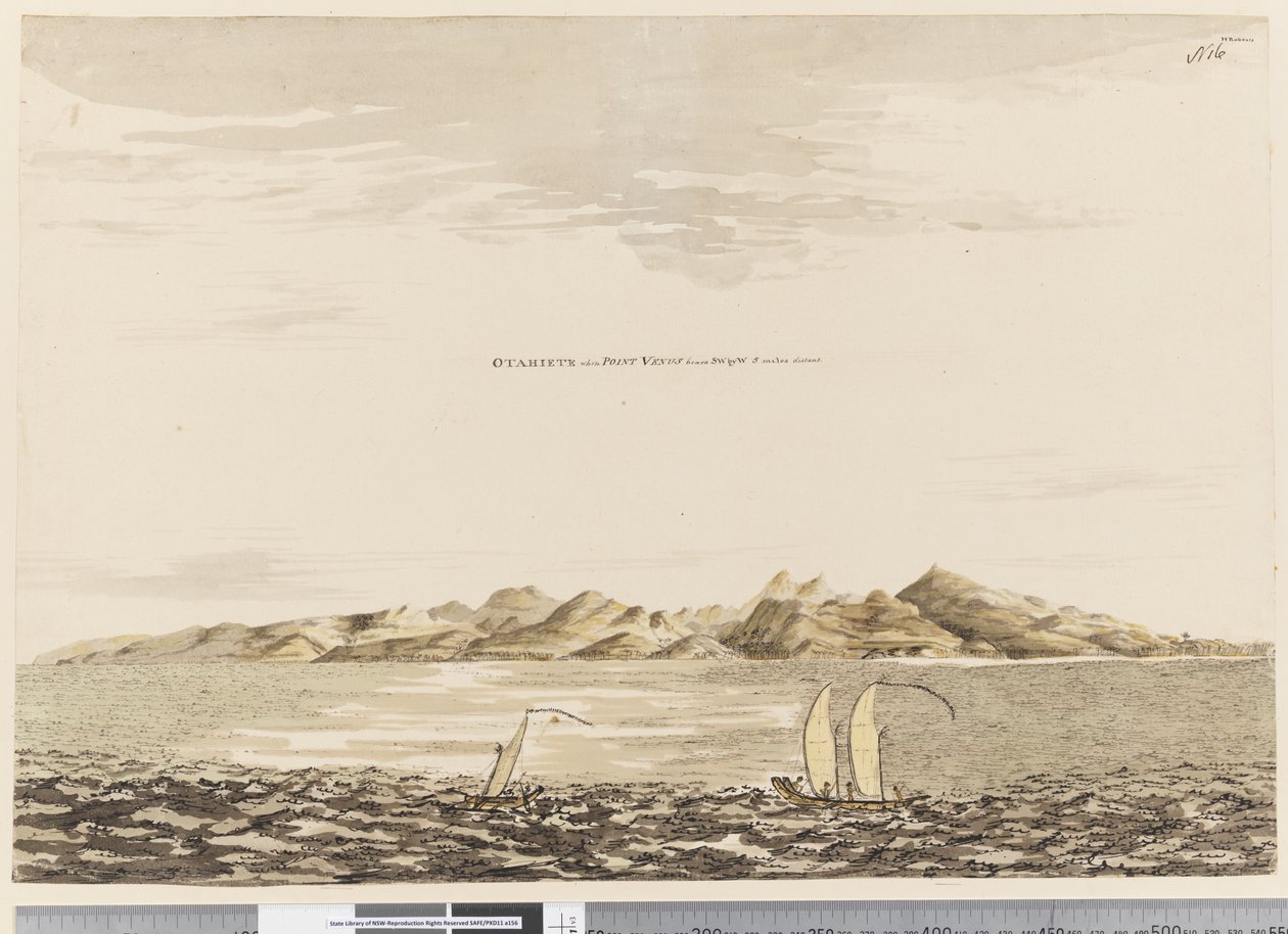Otaheite, when Point Venus bears S.W. by W. 5 miles distant, 1768-75 by Henry Roberts