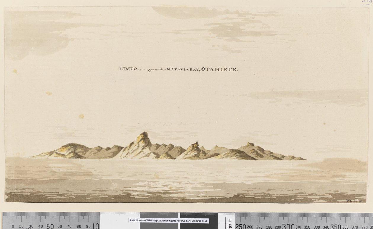 Eimeo as it Appears from Matavai Bay, Otahiete, 1768-75 by Henry Roberts