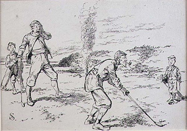 The Absent Minded Golfer, illustration from 