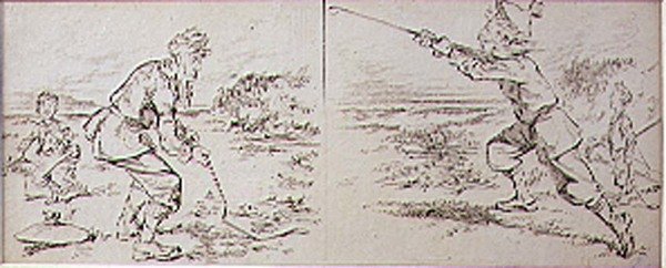 The Golfer Disturbed by a Windy Blast, illustration from 