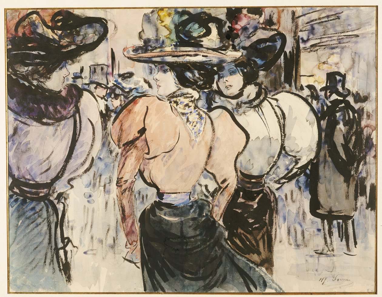 Elegant Ladies in the Street by Henry Somm