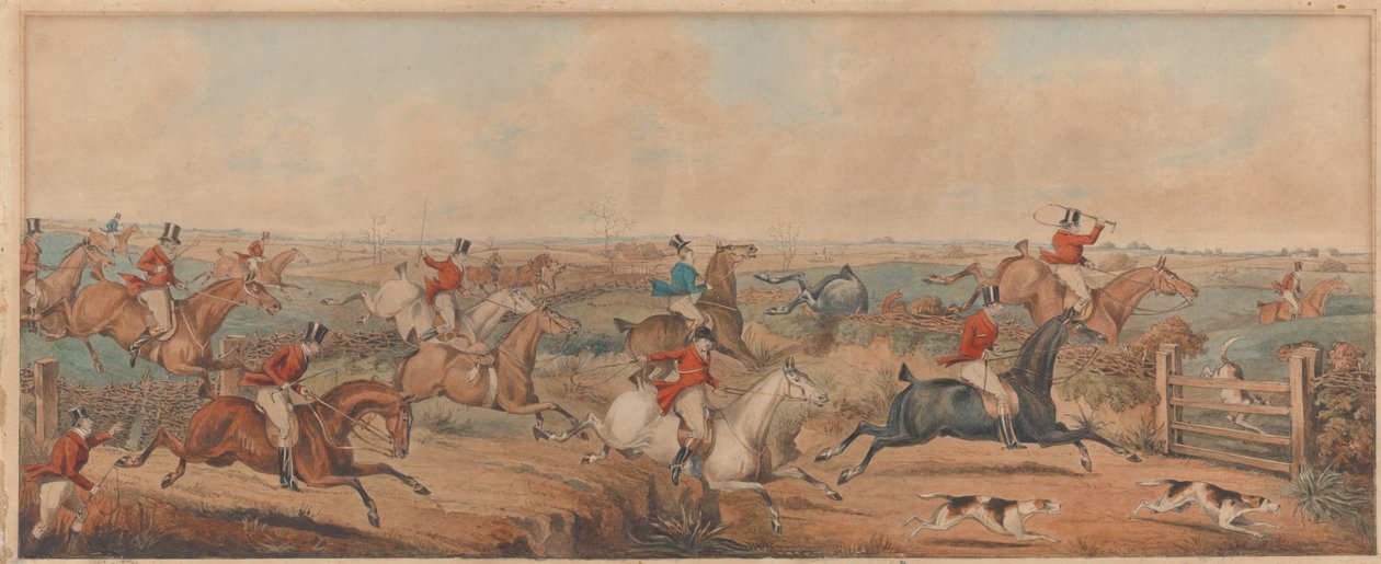 The Leicestershire Hunt - A Struggle for the Start by Henry Thomas Alken