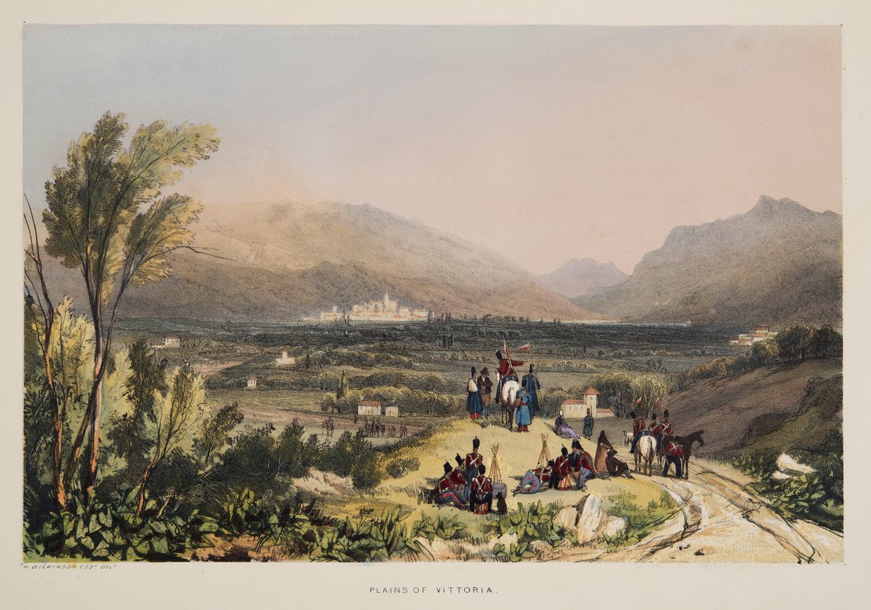 Plains and City of Vitoria, from Sketches of Scenery in the Basque Provinces of Spain, with a Selection of National Music, pub. 1838 by Henry Wilkinson