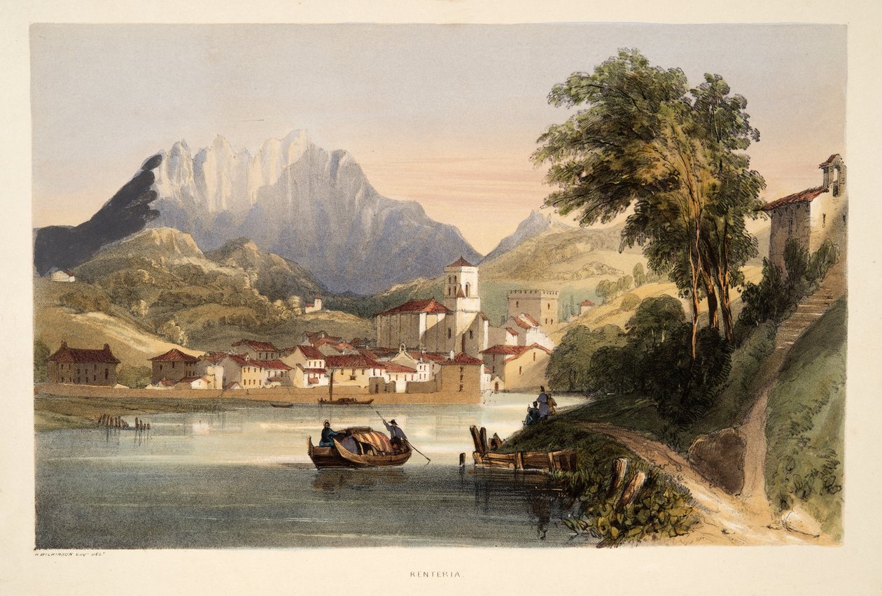 Renteria, from Sketches of Scenery in the Basque Provinces of Spain, with a Selection of National Music, pub. 1838 by Henry Wilkinson