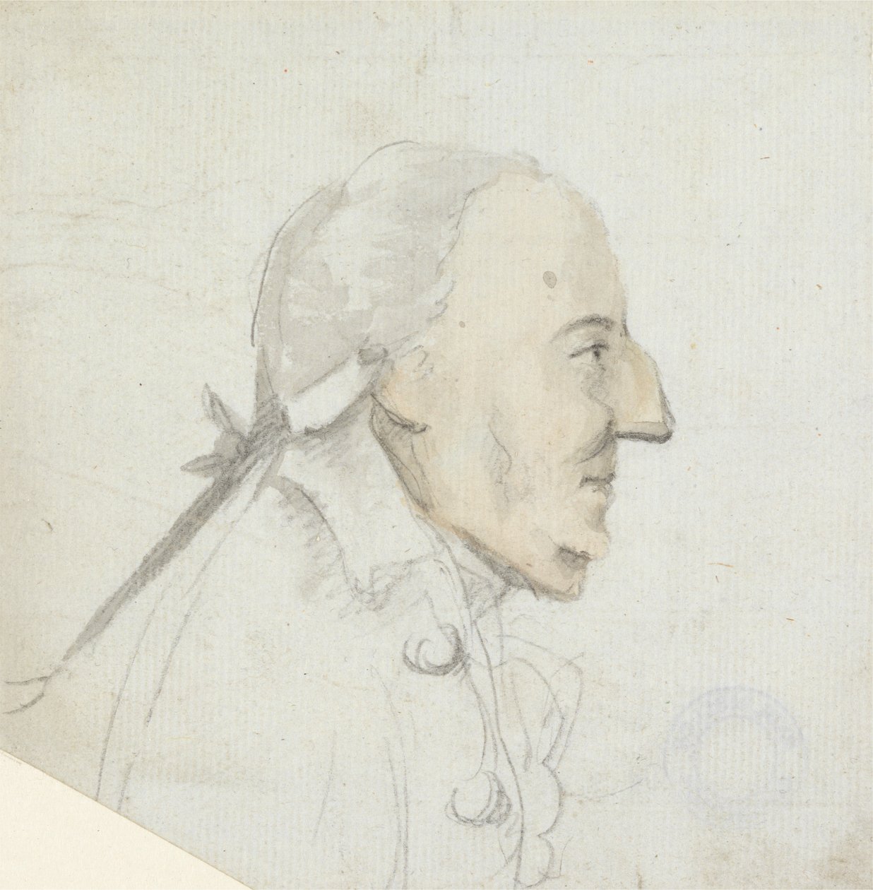 A Man with a Large Nose: Profile Facing Right, Head and Shoulders by Henry William Bunbury
