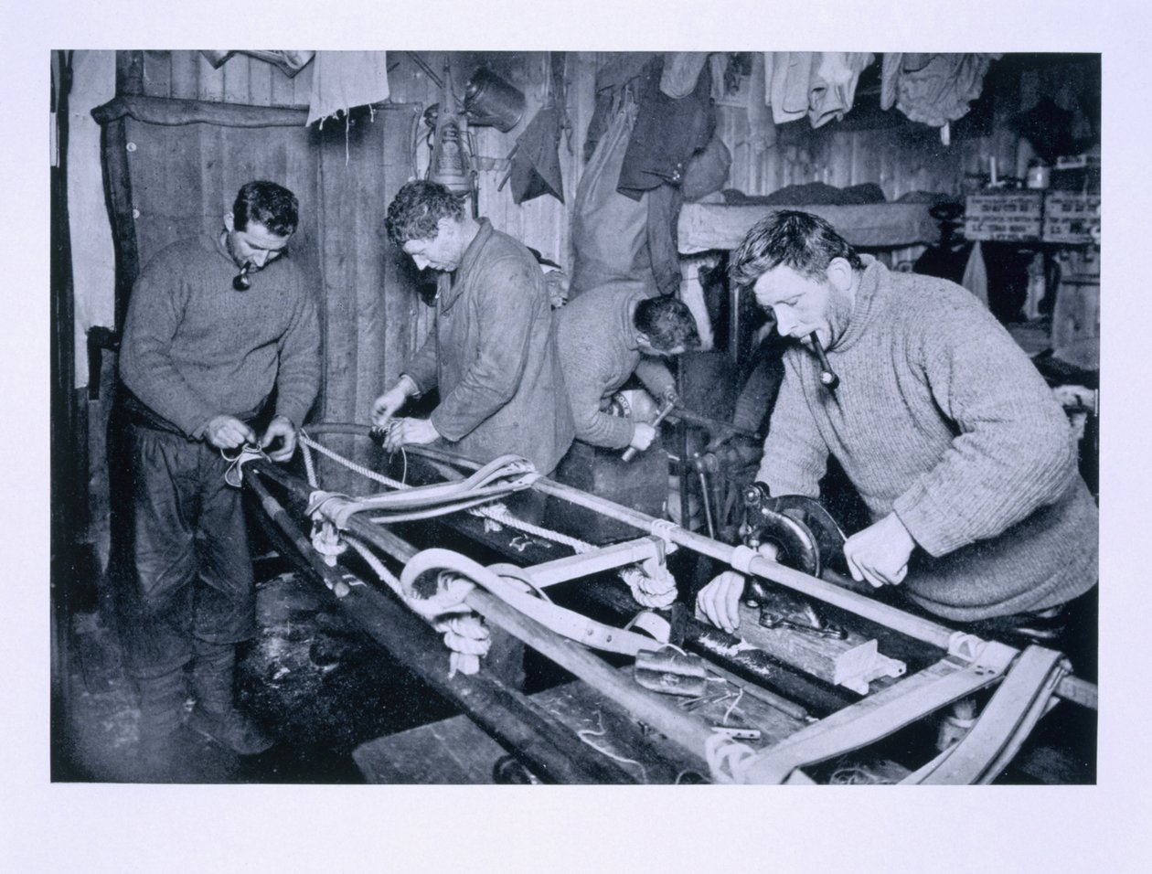 Preparing sledges for the Winter journey, Forde, Lashly and Evans, from 