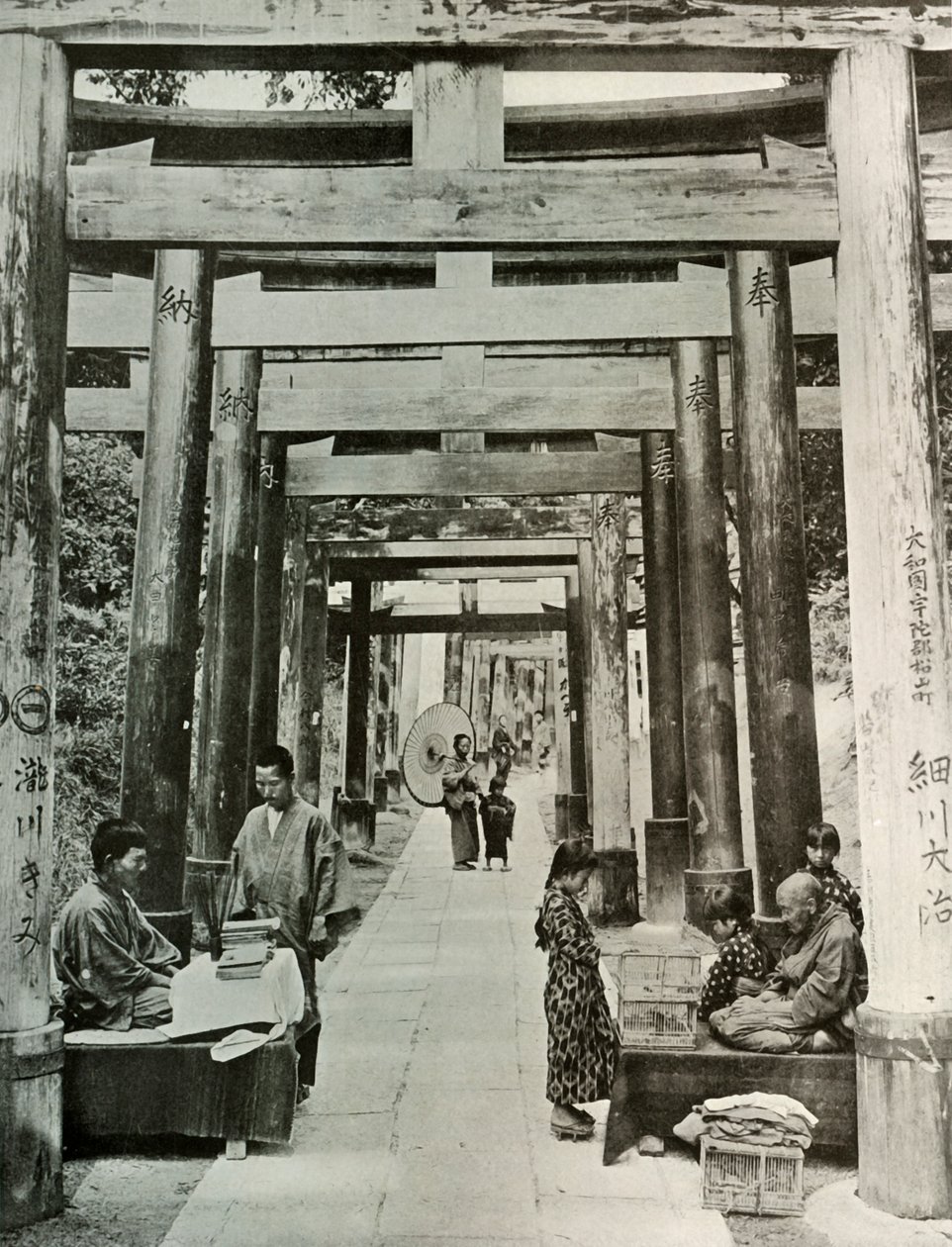 An Avenue of Torii at Inari by Herbert Ponting