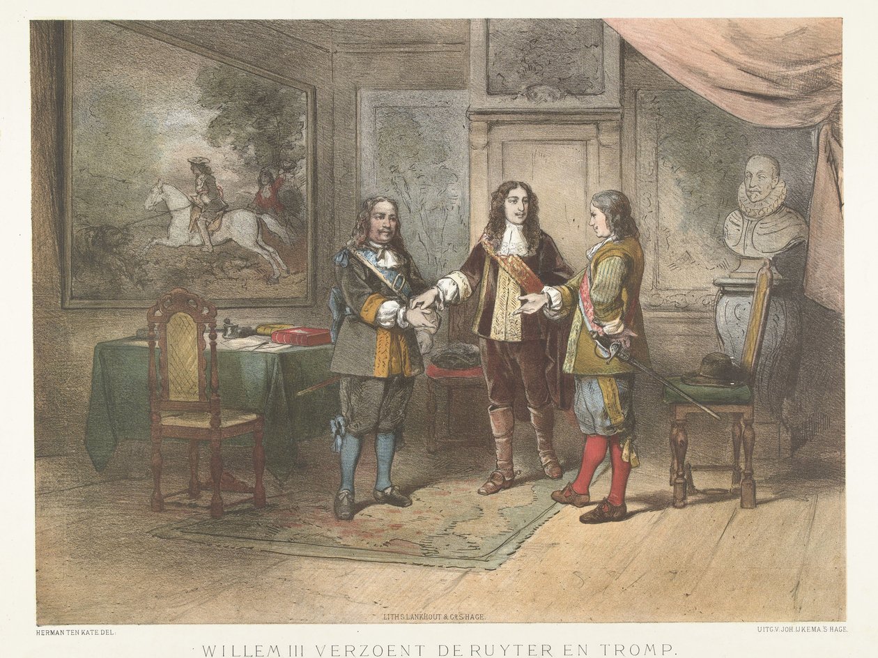 Prince William III Reconciles Michiel de Ruyter and Cornelis Tromp, 1673