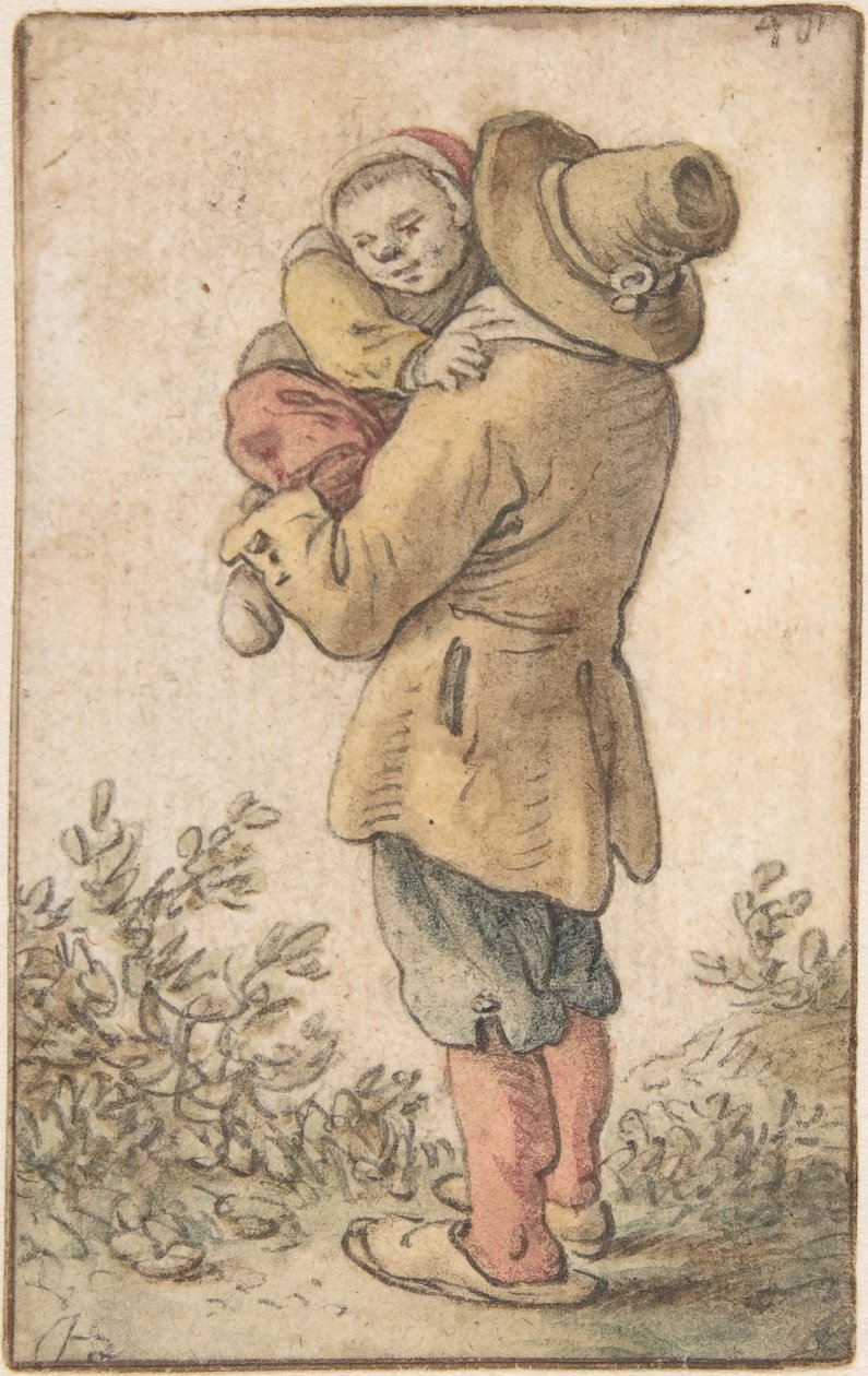 Peasant with Child, 17th century by Herman Saftleven the Younger
