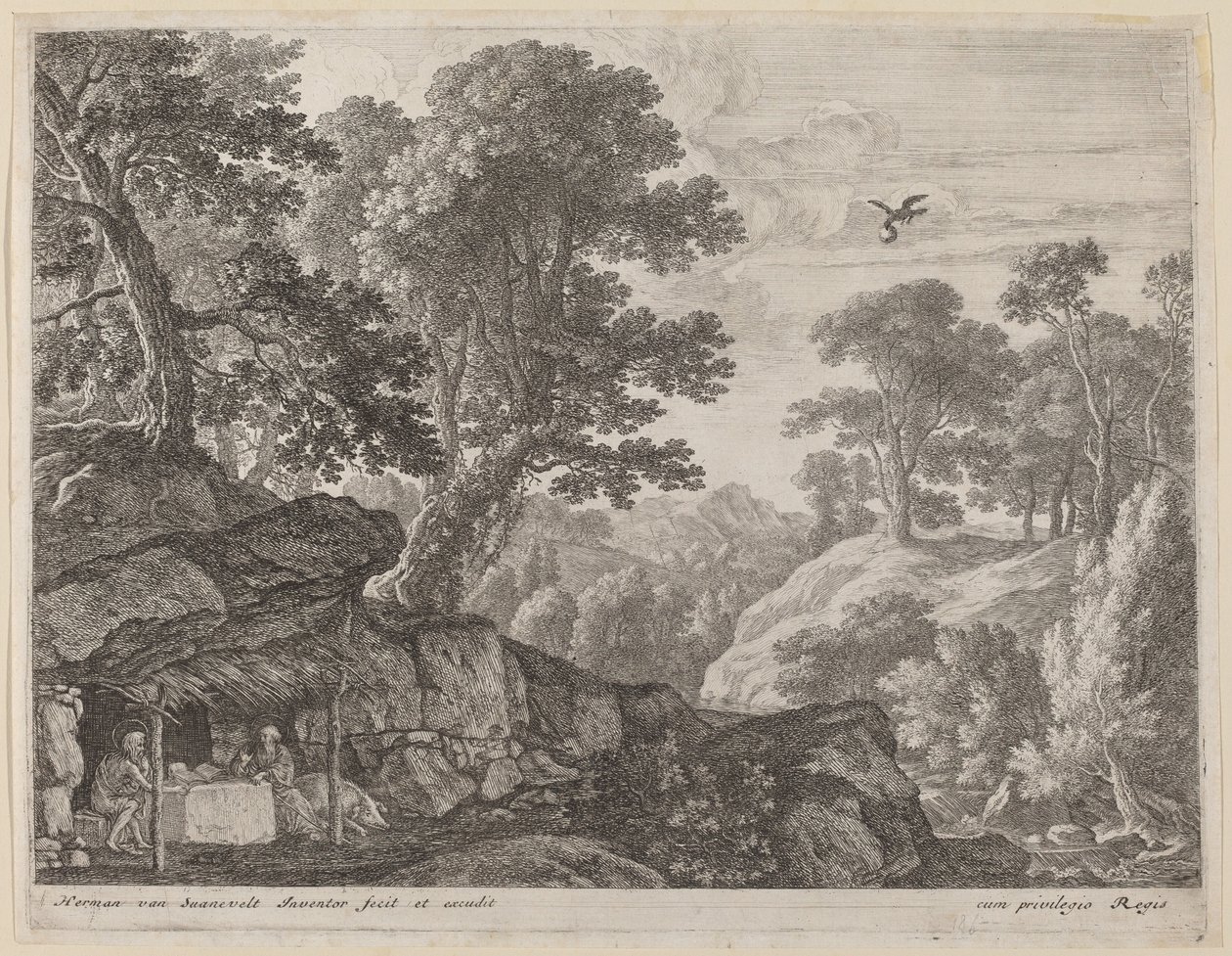 Saint Paul and Saint Anthony by the Entrance to the Cave by Herman van Swanevelt