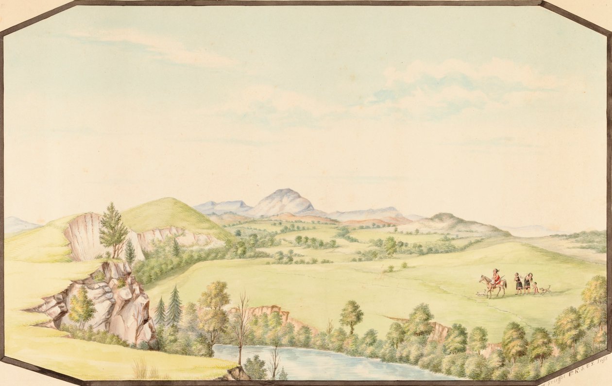 The Wichita Mountains from Medicine Bluff, Indian Territory by Hermann Stieffel