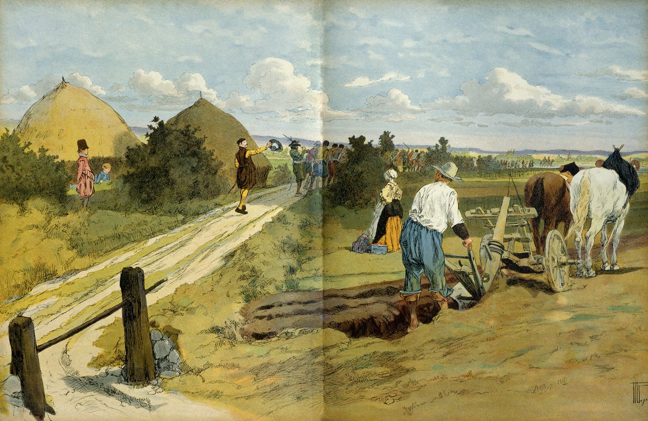 Peasants Saw the Passage of Marauders and Looters Captured by the Regal Army of Henry IV by Hermann Vogel