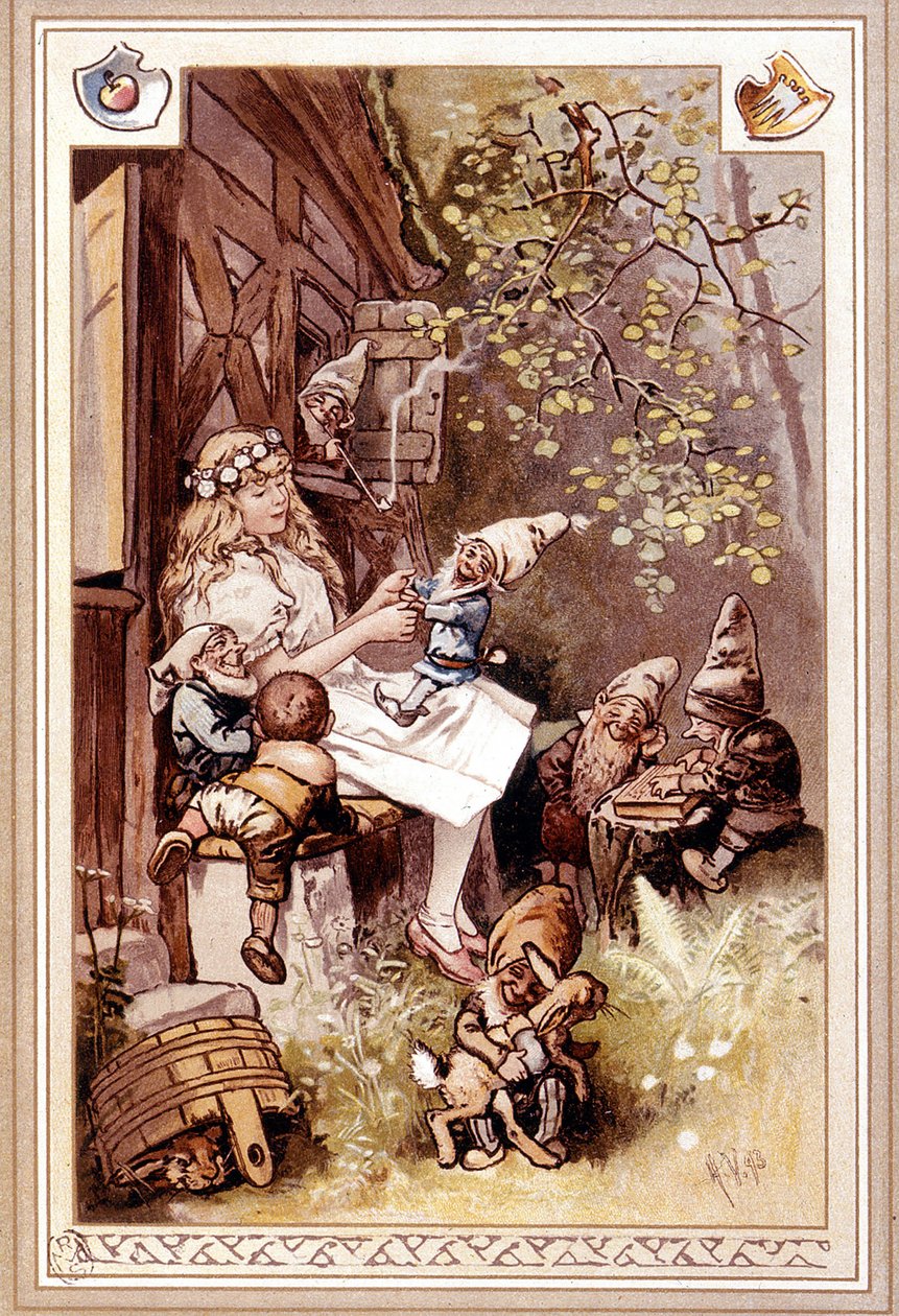 Snow White and the Seven Dwarfs. Illustration by Hermann Vogel