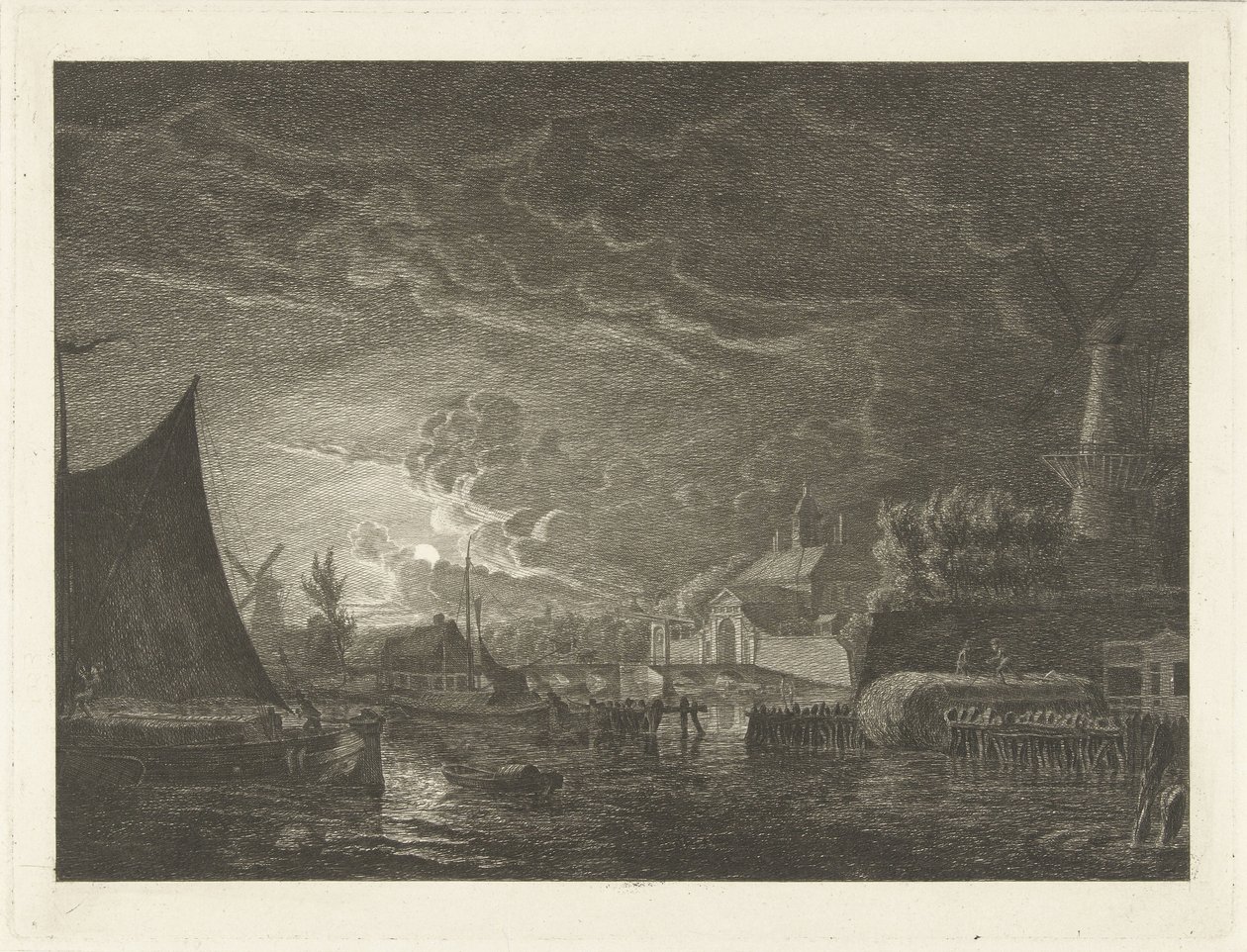 View of the Marepoort in Leiden by Hermanus Fock