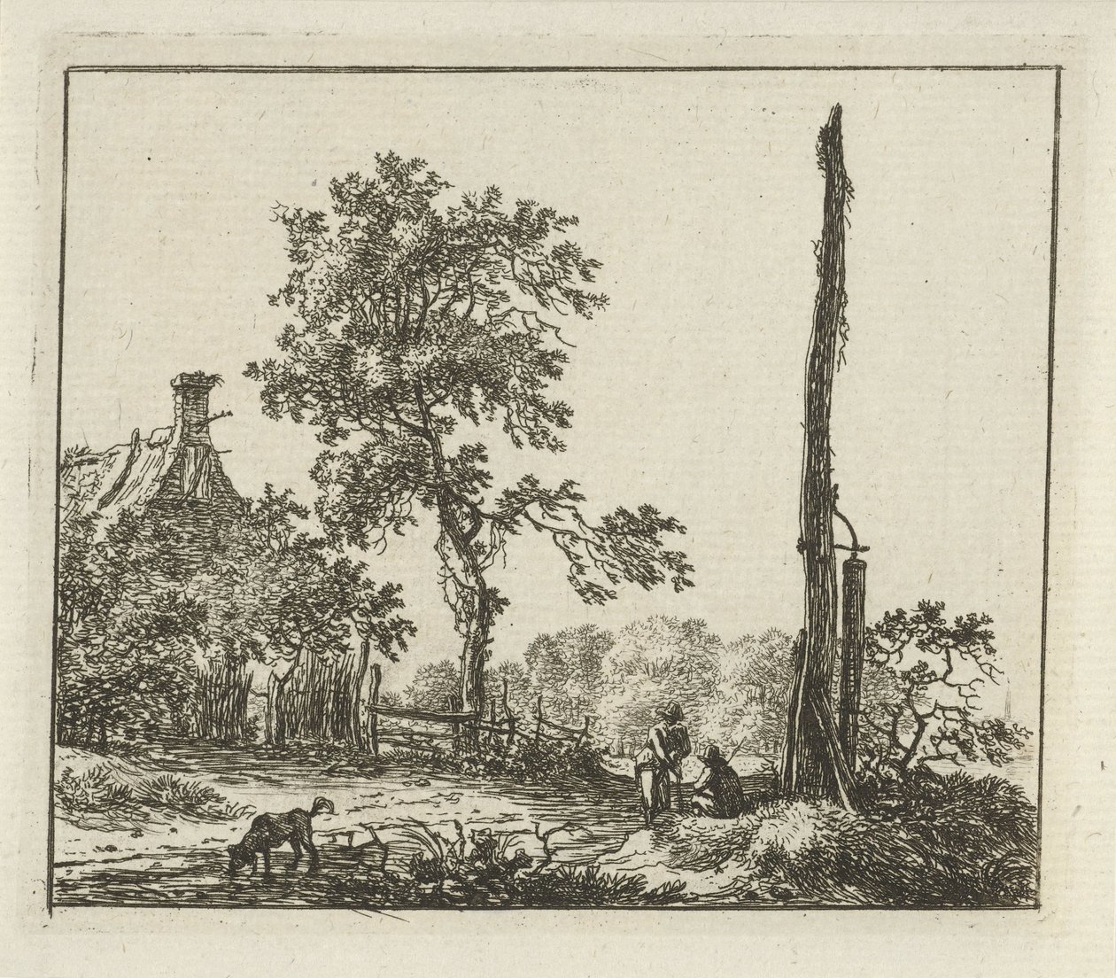 Landscape with the Tall Pole (Six Landscapes) by Hermanus Fock