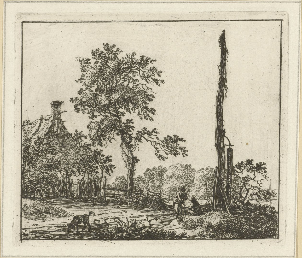 Landscape with the Tall Pole (Six Landscapes) by Hermanus Fock
