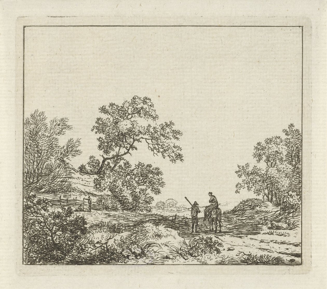 Landscape with Man on Foot and Woman on Horseback by Hermanus Fock
