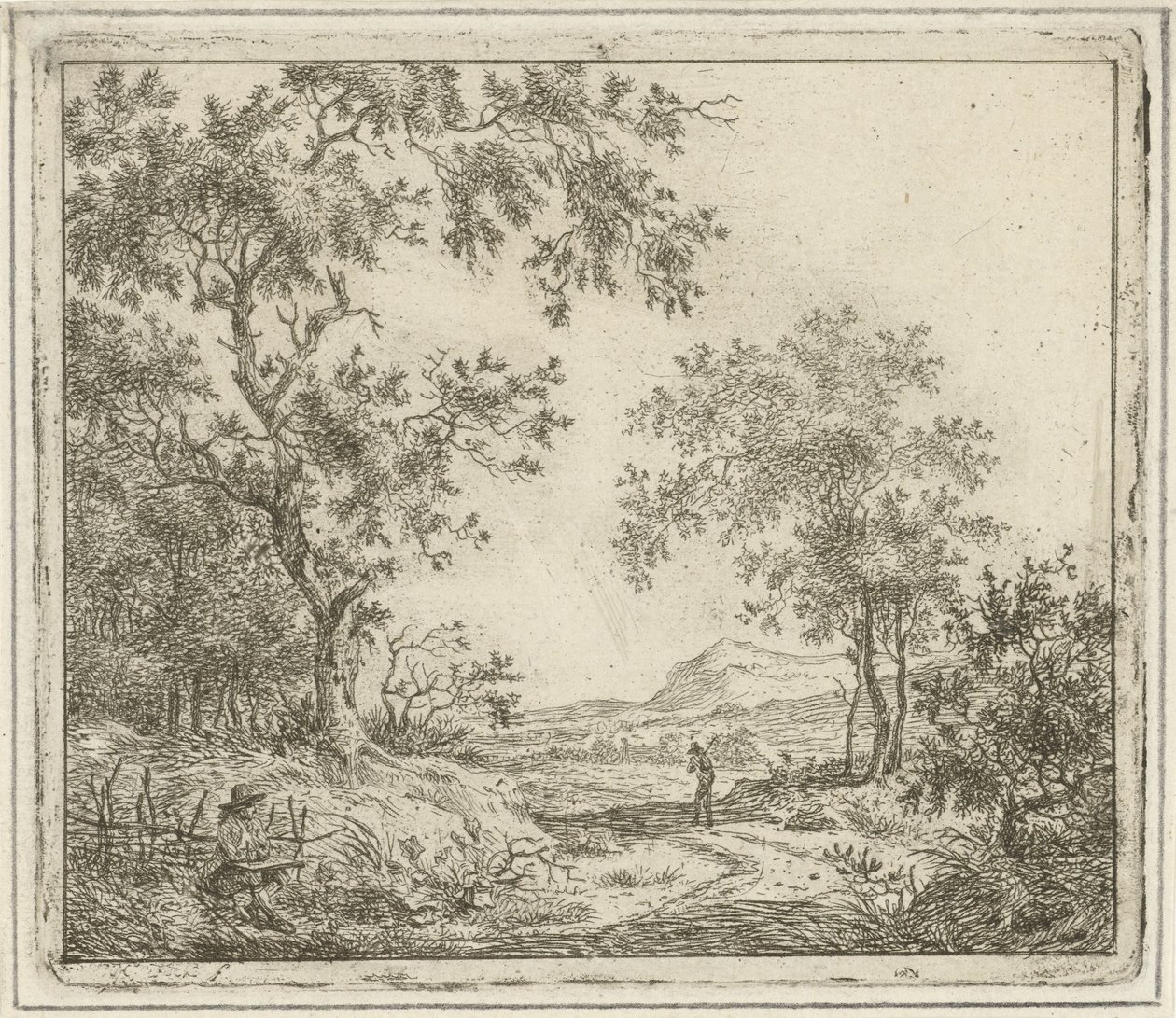 Landscape with Draftsman and Walker, Six Landscapes by Hermanus Fock