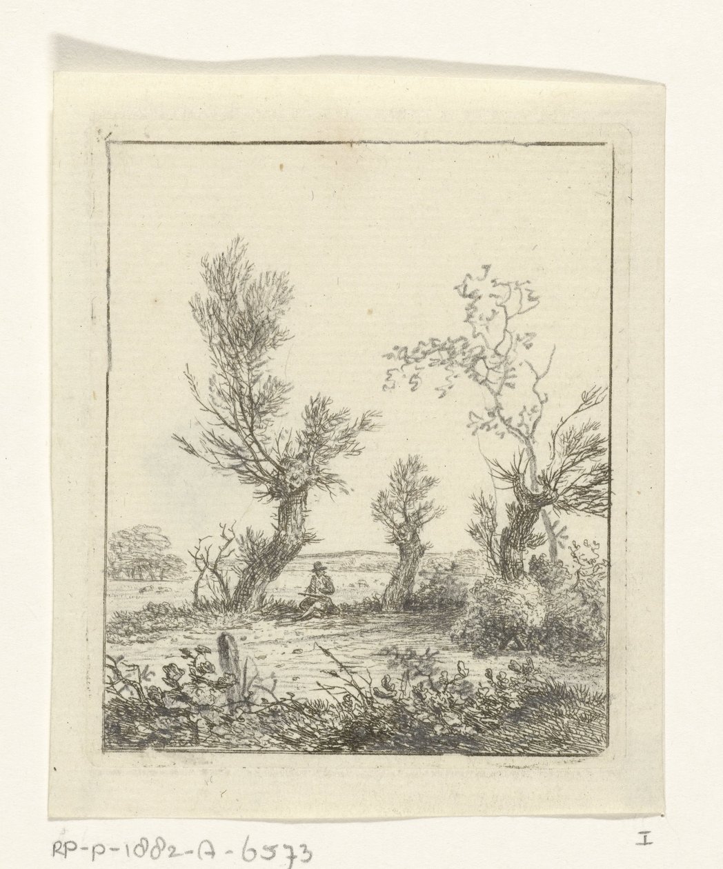 Draftsman Among Willows by Hermanus Fock: Fine art print