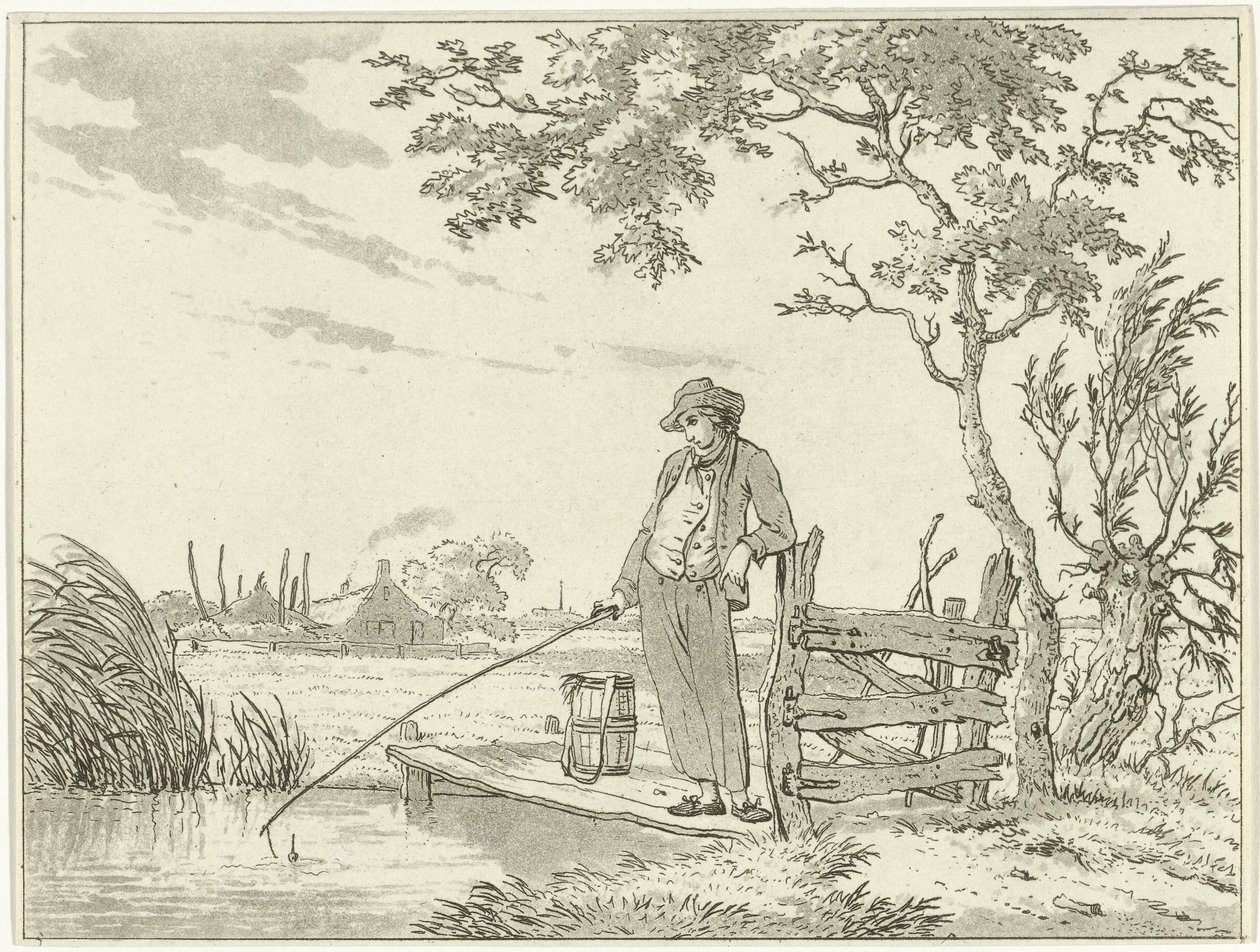 Fisherman on decking by Hermanus Fock: Buy fine art print