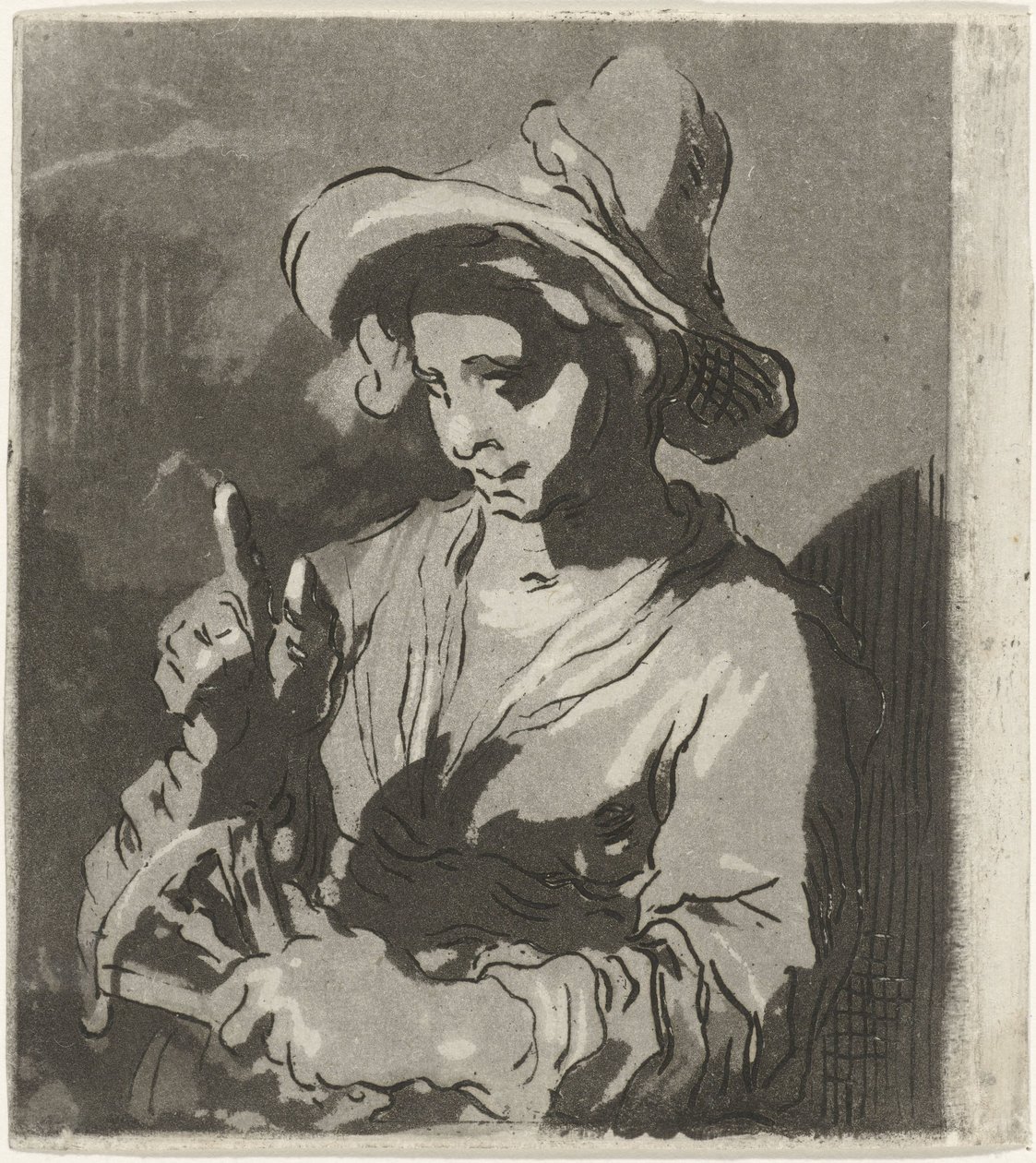 Woman with Fan by Hermanus Fock: Buy fine art print