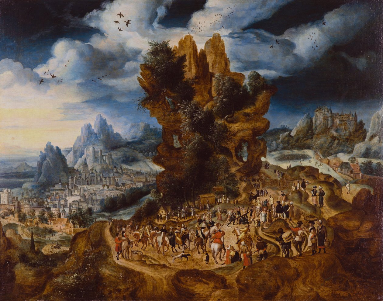 The Road to Calvary by Herri met de Bles