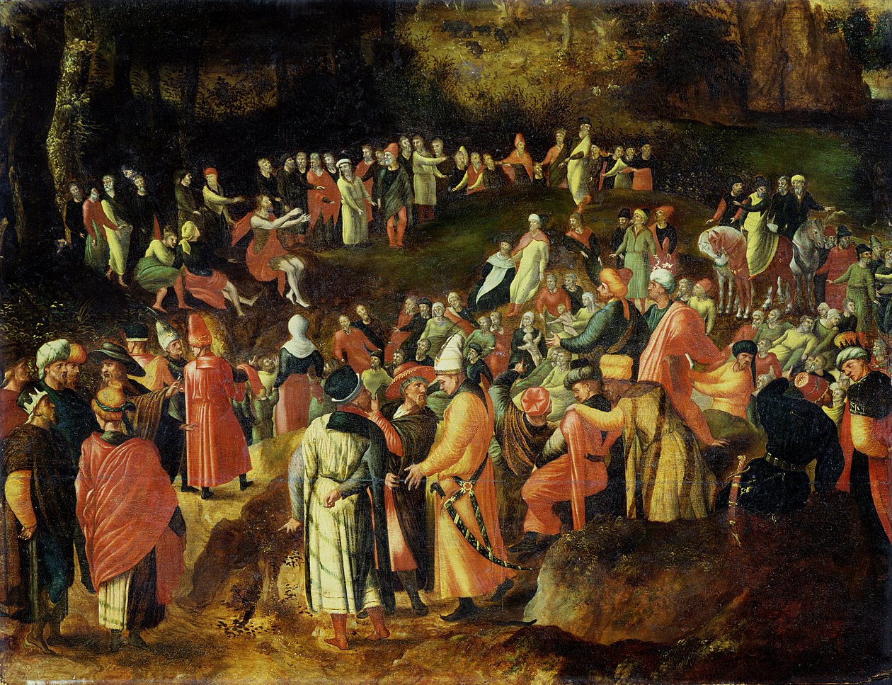 St. John the Baptist Preaching to the Multitude by Herri met de (c.1510-p.1550) Bles