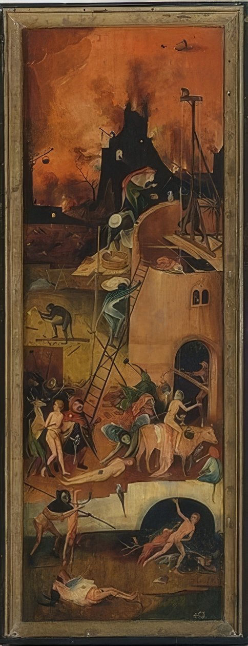 The Haywain (Triptych). Left Panel. Around 1515 by Hieronymus Bosch