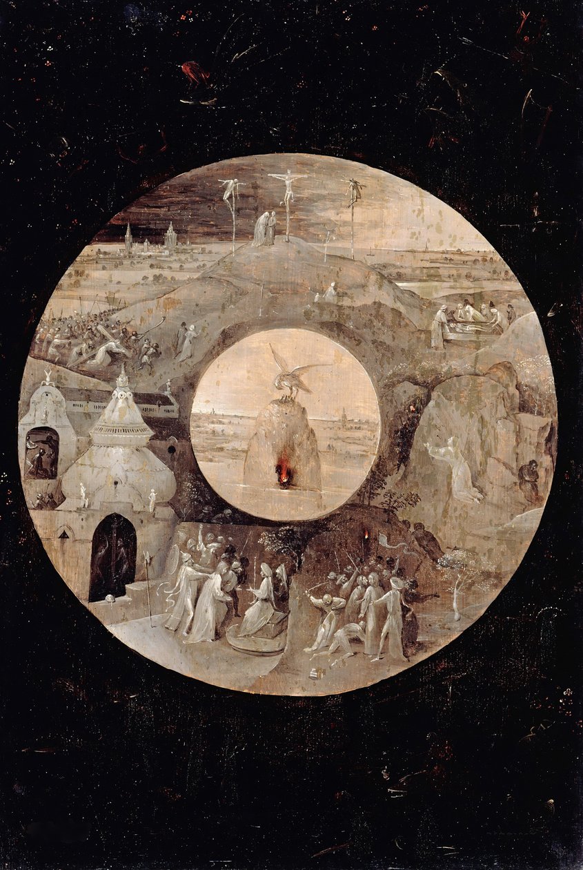 Saint John the Evangelist on Patmos (Reverse side: The Passion of the Christ) by Hieronymus Bosch