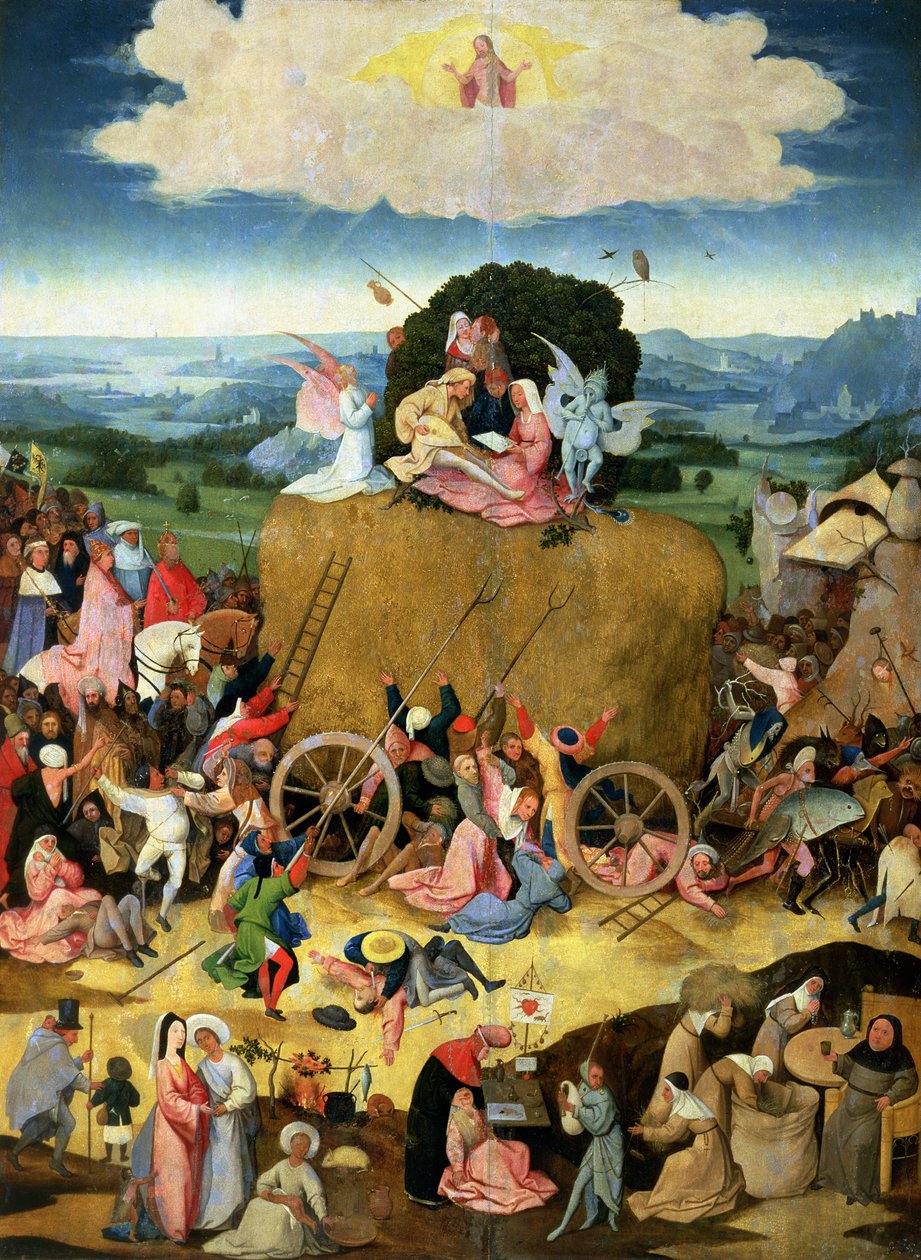 The Haywain: central panel of the triptych by Hieronymus Bosch