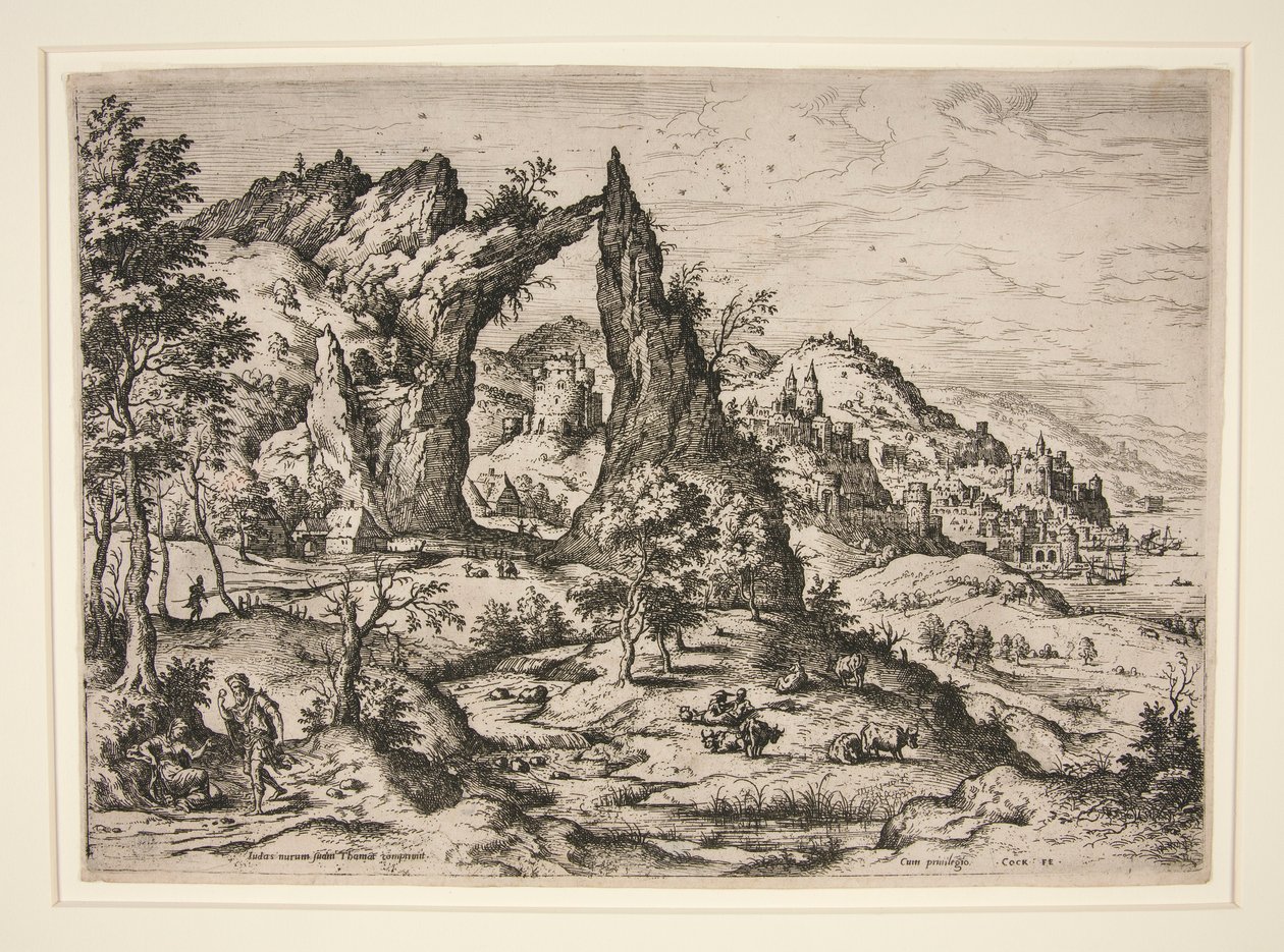 Judas and Thamar, from Landscapes with Biblical and Mythological Scenes by Hieronymus Cock