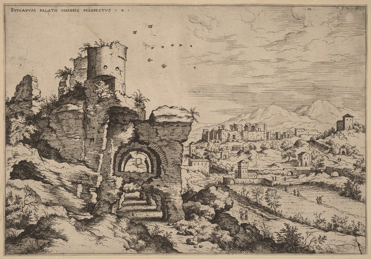 Ruins on the Palatine, Looking toward the Baths of Caracalla by Hieronymus Cock