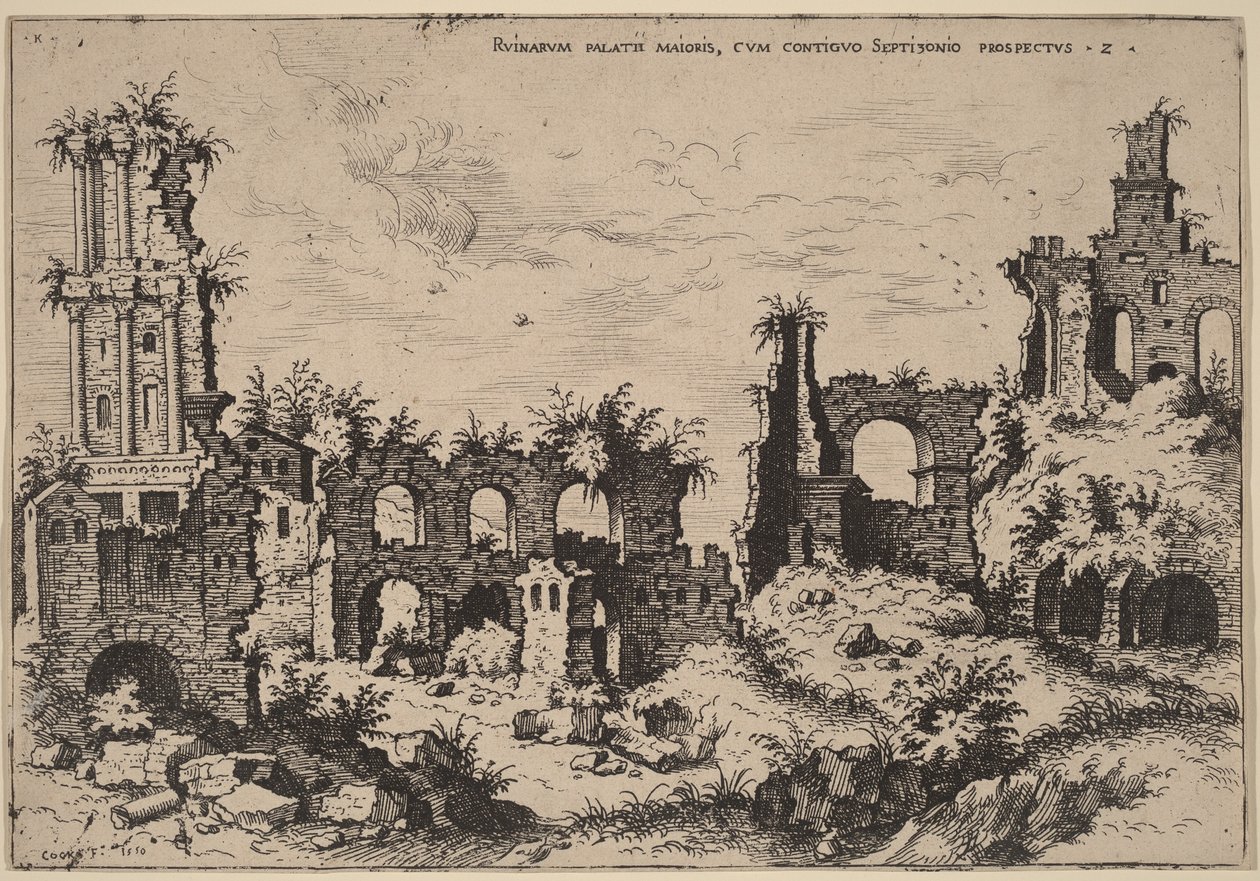 Ruins on the Palatine with the Septizonium by Hieronymus Cock